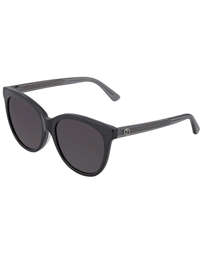 Gucci Women's Smoke 56mm Cat Eye Sunglasses In Black