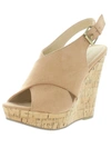 CHINESE LAUNDRY MYYA WOMENS FAUX SUEDE CORK WEDGE SANDALS