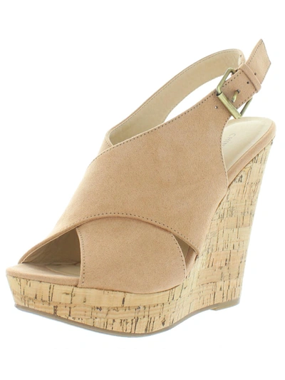 Chinese Laundry Myya Womens Faux Suede Cork Wedge Sandals In Multi