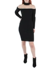 ALMOST FAMOUS JUNIORS WOMENS MOCKNECK KNEE-LENGTH SWEATERDRESS