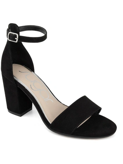 Sugar Machelene Womens Ankle Strap Block Heel Heels In Black Smooth
