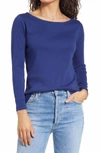 Vineyard Vines Simple Boatneck Top In Blue