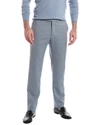 Zanella Parker Wool Flat Front Trousers In Grey