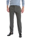 Zanella Parker Flat Front Wool Trousers In Grey