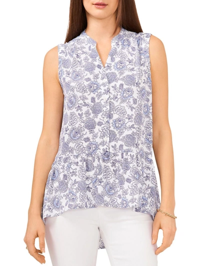 VINCE CAMUTO WOMENS PRINTED BUTTON DOWN BLOUSE