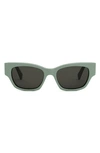 Celine Rectangle Acetate Sunglasses In Light Green/ Other / Smoke