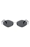 Celine Cl40254u 16a Metal Triomphe 16a Silver Sunglasses In Shiny Palladium / Smoke