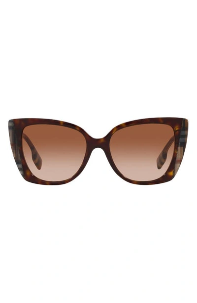 Burberry Meryl 54mm Gradient Cat Eye Sunglasses In Brown Grad