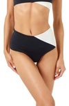L*space High Tide Classic Bikini Bottoms In Black/ Cream