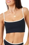 L*space Lspace Adalyn Contrast Trim Bikini Top In Black/ Cream