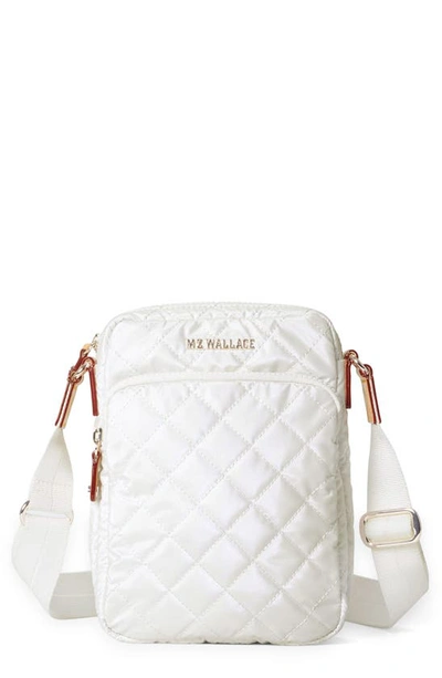 Mz Wallace Metro Deluxe Medium Quilted Nylon Tote Bag In White