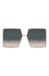 Dior 30montaigne Su Oversized Square-frame Acetate And Gold-tone Sunglasses In Shiny Pink