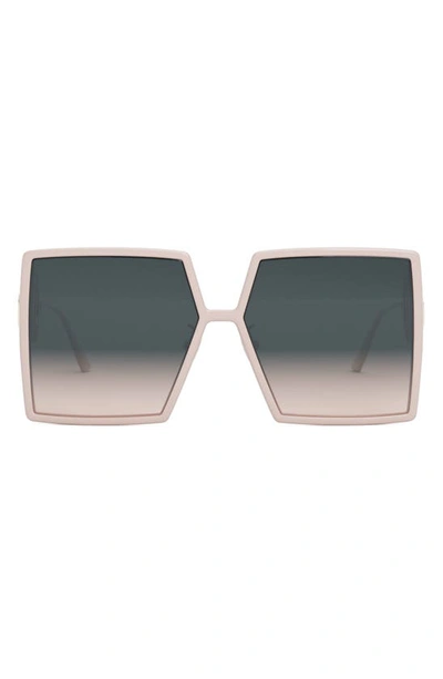 Dior 30montaigne Su Oversized Square-frame Acetate And Gold-tone Sunglasses In Shiny Pink