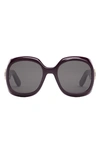 Dior Lady 9522 R2i Round Acetate Sunglasses In Shiny Bordeaux