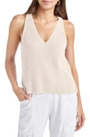 Splendid Deirdre Racerback Sweater Tank In White Sand