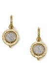 John Hardy Dot Moon Diamond Door Hammer Drop Earring In Gold