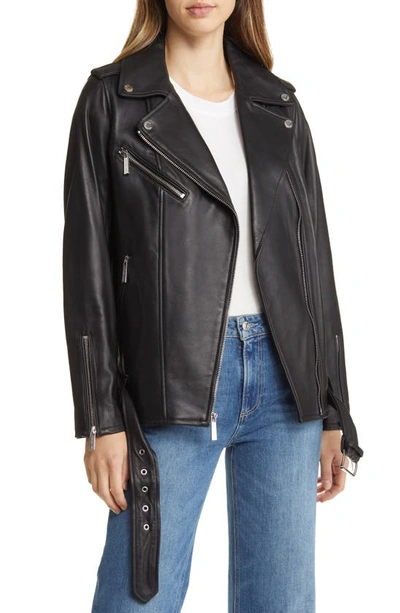 Michael Kors Oversize Moto Jacket In Black