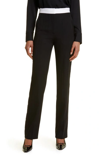 Victoria Beckham Straight-leg Tuxedo Pants In Black  