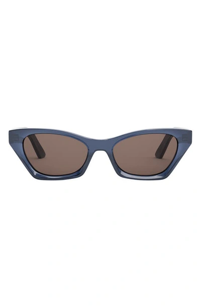 Dior Midnight 53mm Butterfly Sunglasses In Matte Blue / Brown