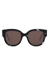 Dior Wil 54mm Butterfly Sunglasses In Havana / Brown