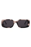 Dior Wild  Rectangle Acetate Sunglasses In Pink Havana/gray Solid