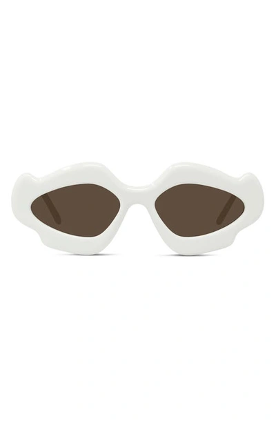 Loewe Flame Acetate Oval Sunglasses In White