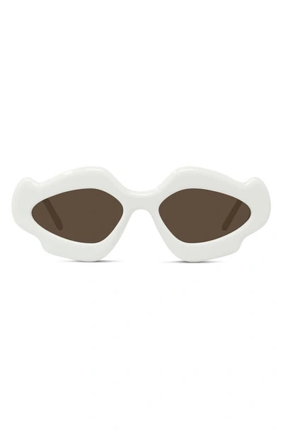 Loewe Flame Acetate Oval Sunglasses In Ivory Brown