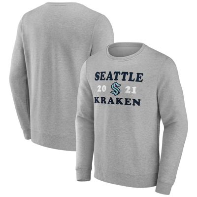 Fanatics Branded Heather Charcoal Seattle Kraken Fierce Competitor Pullover Sweatshirt