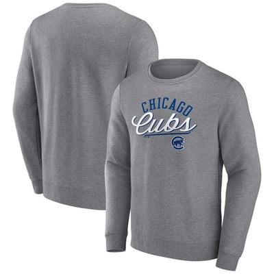 Fanatics Branded Heather Gray Chicago Cubs Simplicity Pullover Sweatshirt