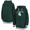G-III 4HER BY CARL BANKS G-III 4HER BY CARL BANKS GREEN MICHIGAN STATE SPARTANS GAME OVER SHERPA PULLOVER HOODIE
