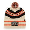 47 '47 NATURAL SAN FRANCISCO GIANTS HOME PATCH CUFFED KNIT HAT WITH POM