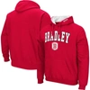 Colosseum Men's  Red Bradley Braves Arch & Logo Pullover Hoodie In Red