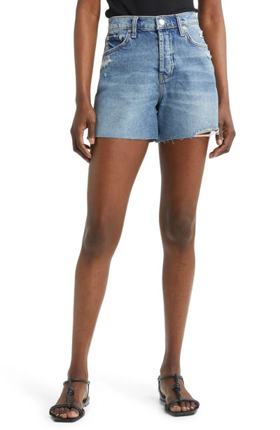 Rails The Zuma Cutoff High Waist A-line Denim Shorts In Blue