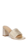 Saint G Bethany Block Heel Slide Sandal In Platin