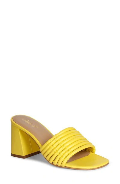 Saint G Women Bethany Leather Block Heel In Yellow In Animal Print
