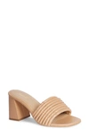 Saint G Bethany Block Heel Slide Sandal In Beige