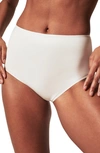 Spanx Women's Shaping Satin Mid-rise Brief In Linen