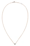 Lana Solo Round Diamond Pendant Necklace In Rose Gold