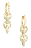 Ettika Multi-ring Crystal Dangle 18k Gold Plated Earrings In Gold