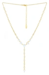 Ettika Queen Of Hearts 18k Gold Plated Crystal Lariat Necklace In Gold
