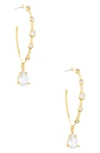 Ettika Delicate Crystal Charm 18k Gold Plated Hoop Earrings In Gold