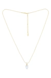 Ettika Thin And Delicate Cubic Zirconia Pendant Necklace In Gold