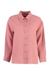 S Max Mara Long-sleeve Linen Shirt In Pink