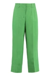's Max Mara S Max Mara Linen Cropped Trousers In Green
