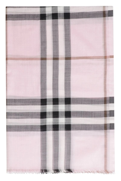 Burberry Wool And Silk Scarf In Pink