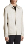 Zegna Silk & Linen Blend Chore Jacket In Natural