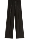 Off-white Runway Contrast-stitching Tailored Trousers In Nero E Bianco