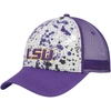 Colosseum Men's  Gray, Purple Lsu Tigers Love Fern Trucker Snapback Hat In Gray