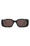 Dior Wil 53mm Square Sunglasses In Blue Havana