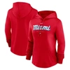 NIKE NIKE  RED MIAMI MARLINS CITY CONNECT PREGAME PERFORMANCE PULLOVER HOODIE